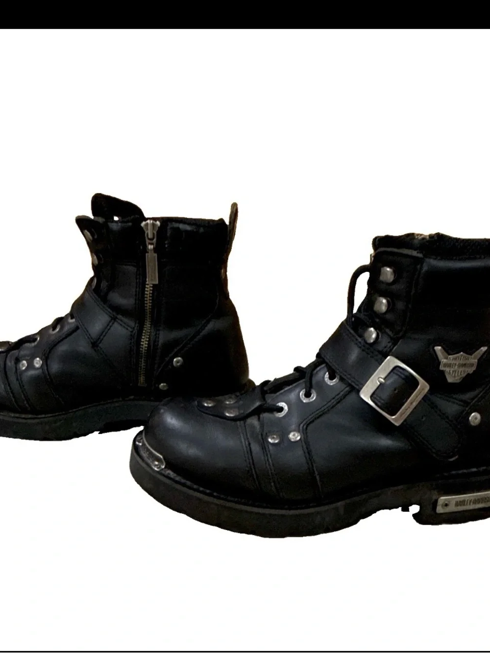 HARLEY DAVIDSON BRAKE BUCKLE MOTORCYCLE BOOTS - ROUND TOE